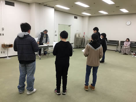 第44回花巻市民劇場立ち稽古のようす(2)